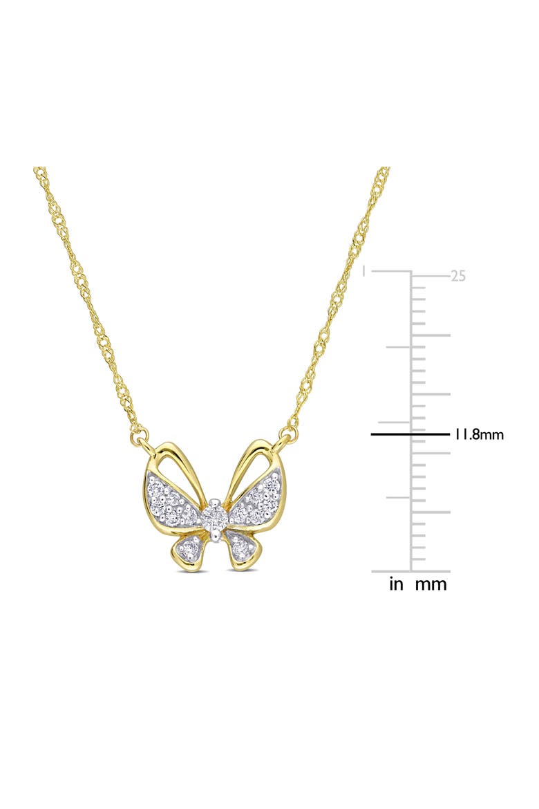 Diamond Butterfly Pendant Necklace - 0.12ct., Alternate, color, GOLD
