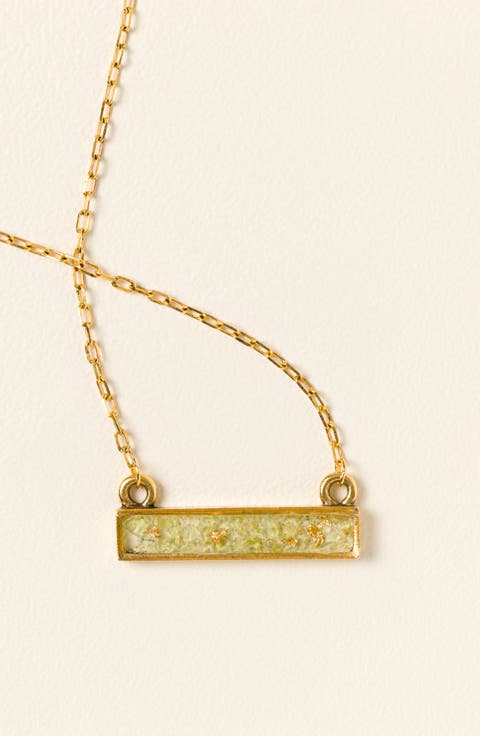 Flecks of Gold Birthstone Necklace