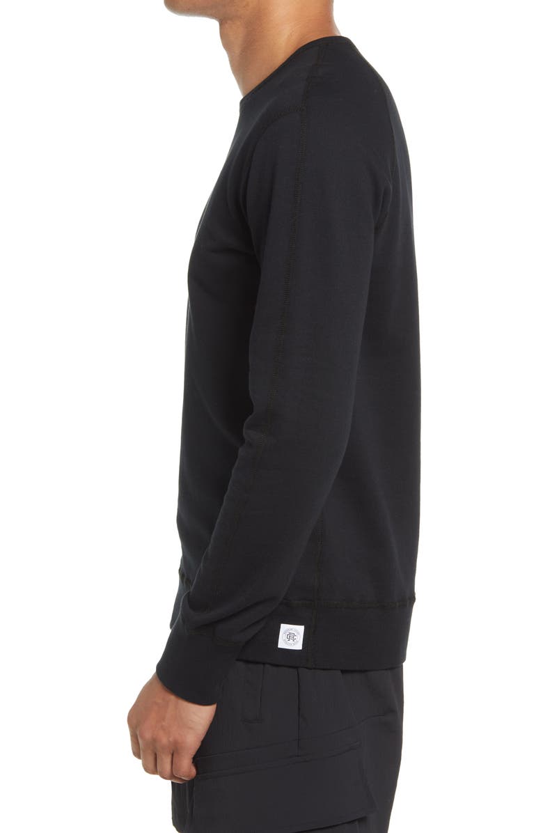 Reigning Champ Lightweight Terry Crewneck Sweatshirt, Alternate, color, Black