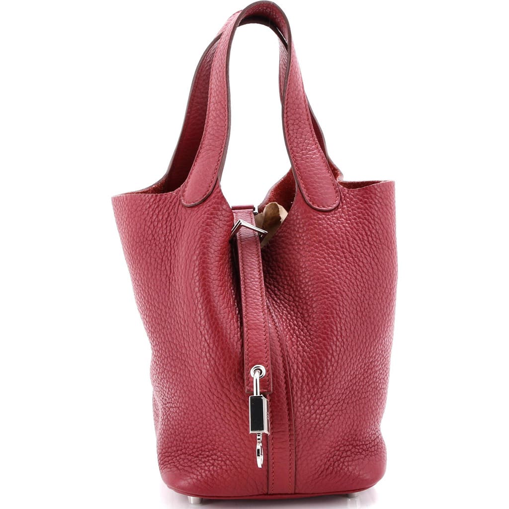 Pre-owned Hermes Hermes Picotin Lock Bag Clemence Pm In Red