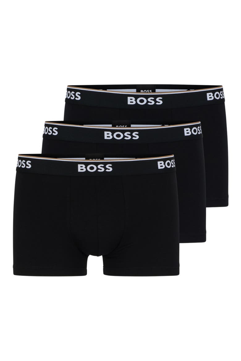 3-Pack Power Stretch Cotton Trunks, Alternate, color, BLACK