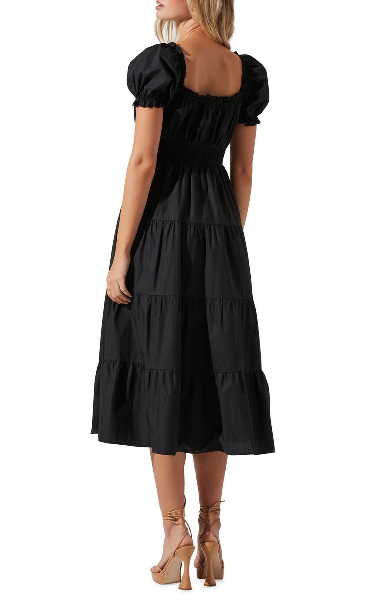 ASTR the Label Sweetheart Neck Tiered Ruffle Cotton Dress, Alternate, color,