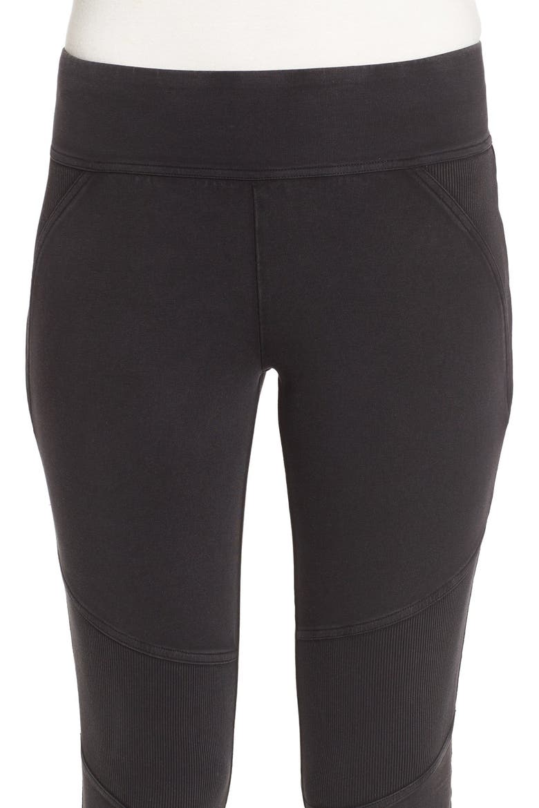 Ribbed Moto Leggings, Alternate, color, BLACK