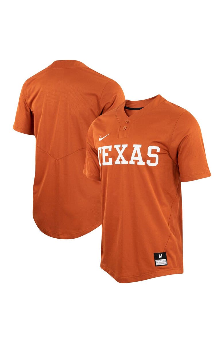 Nike Unisex Nike Texas Orange Texas Longhorns Two-Button Replica Softball Jersey, Main, color,