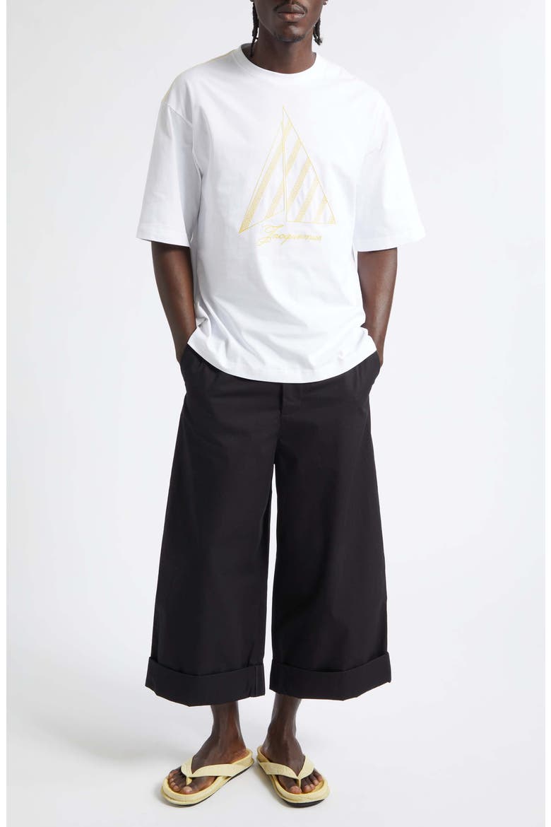 The Voilier Embroidered Cotton Jersey T-Shirt, Alternate, color, EMBROIDERY YELLOW SAILS
