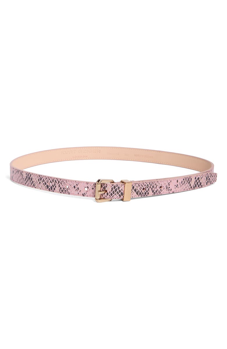 Kurt Geiger London Shimmer Snakeskin Faux Leather Belt, Main, color,