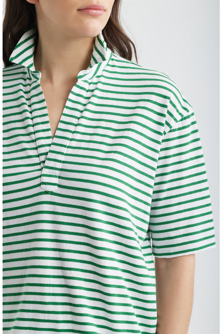 Patty Short Sleeve Henley, Alternate, color, GREEN AND WHITE STRIPE