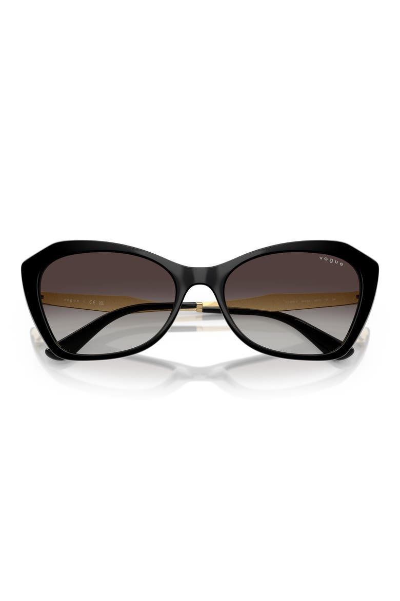 56mm Cat Eye Sunglasses, Alternate, color, BLACK