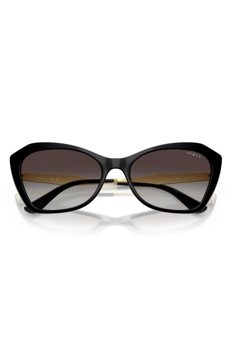 VOGUE 56mm Cat Eye Sunglasses, Alternate, color, Black