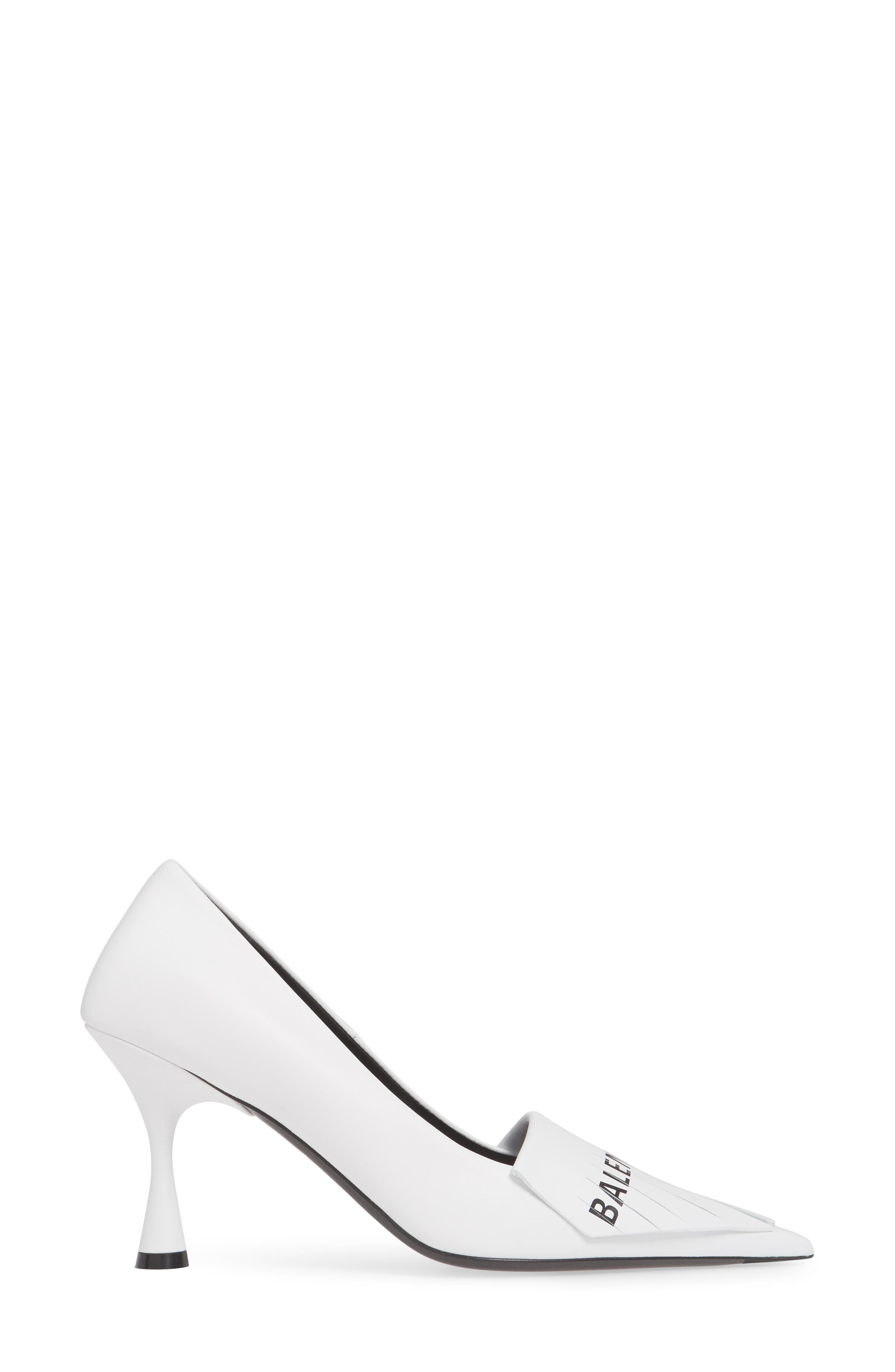 Balenciaga Logo Fringe Pointed Toe Pump, Alternate, color, 