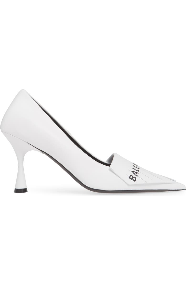 Balenciaga Logo Fringe Pointed Toe Pump, Alternate, color,