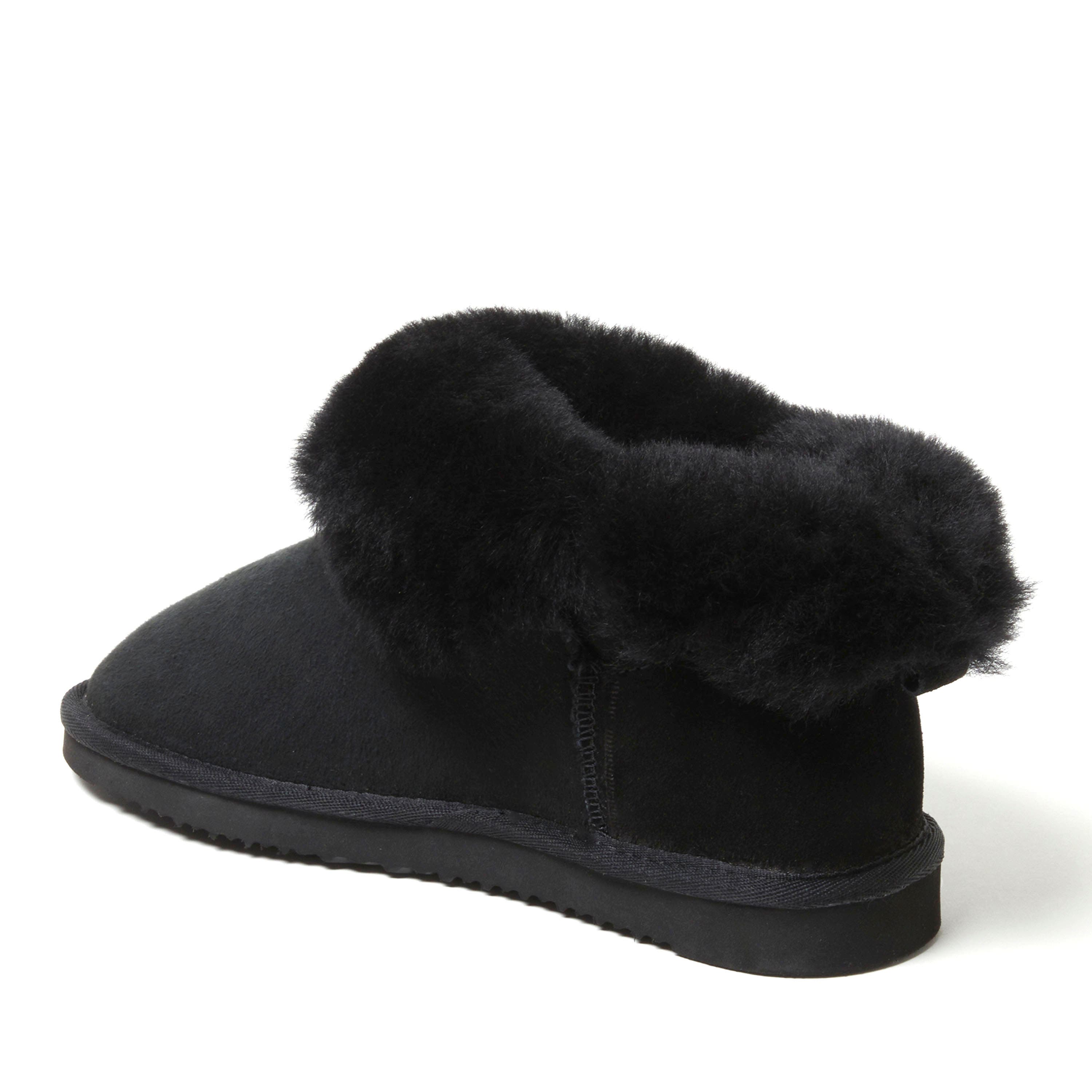 DEARFOAMS Fireside Perth Genuine Shearling Foldover Boot, Alternate, color, Black