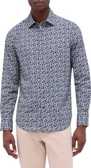 Bugatchi Axel Shaped Fit Stretch Cotton Button-Up Shirt