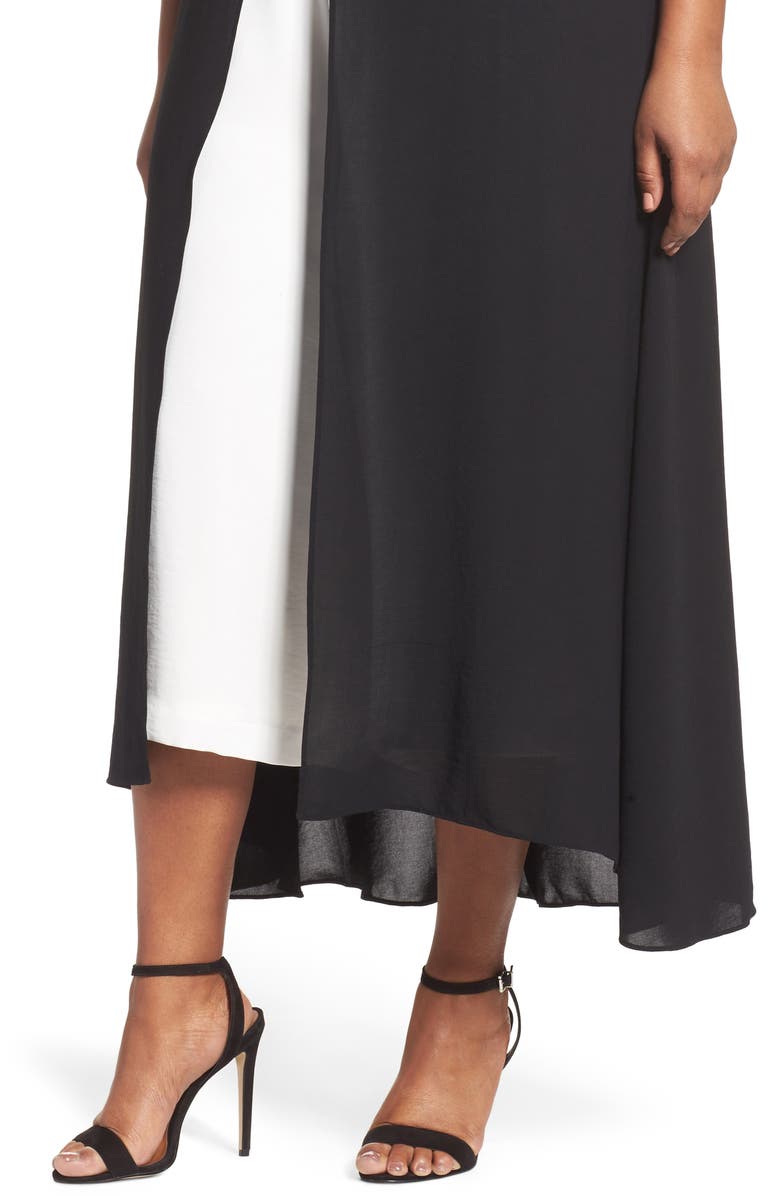 Adrianna Papell Colorblock V-Neck Jumpsuit, Alternate, color, 