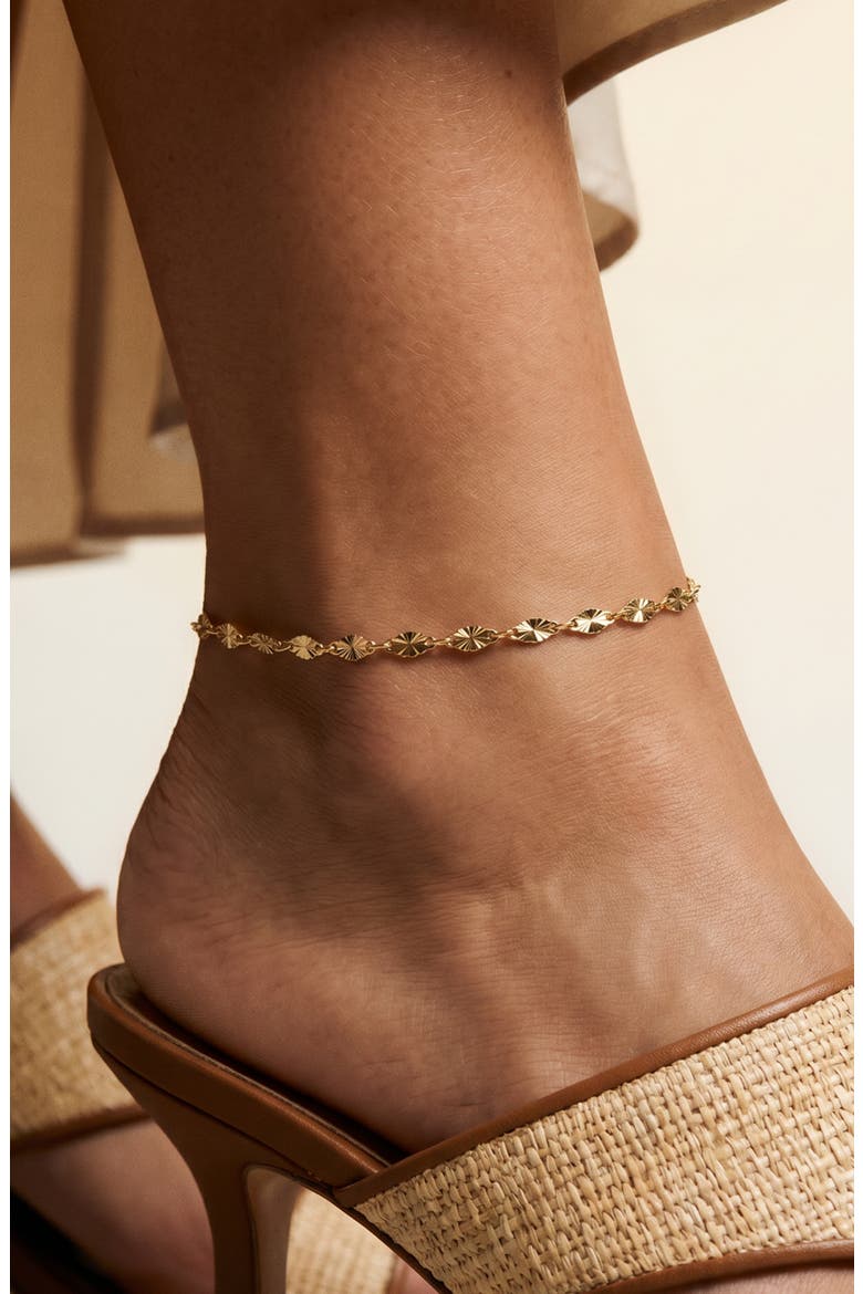Mirror Chain Anklet, Alternate, color, GOLD