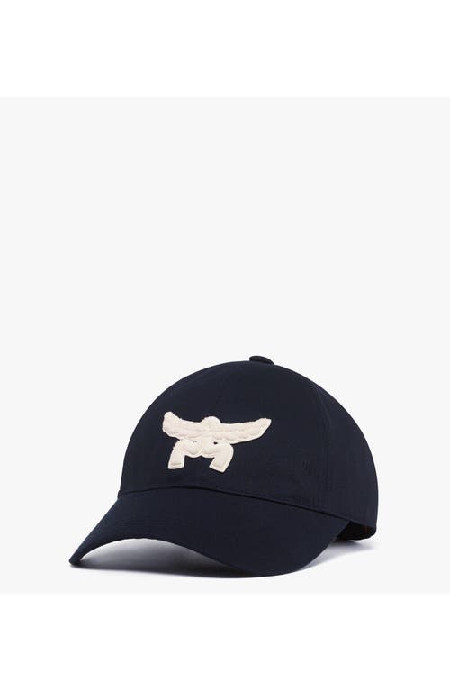 Mcm Essential Logo Cap In Cotton Twill In Darknavy
