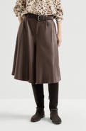 Brunello Cucinelli Nappa leather wide Bermuda shorts with monili