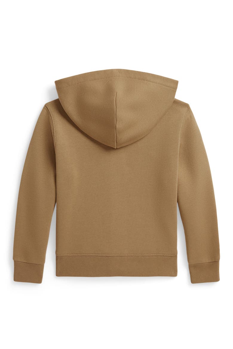 Kids' Logo Full Zip Fleece Hoodie, Alternate, color, CAMEL