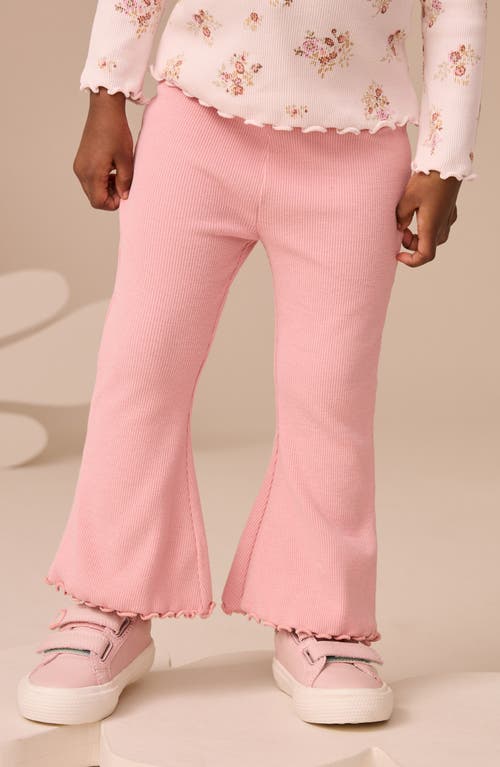 Next Kids' Floral Long Sleeve Cotton T-shirt & Flared Leggings Set In Pink