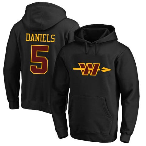 Men's Fanatics Jayden Daniels Black Washington Commanders Big & Tall Name & Number Fleece Hoodie