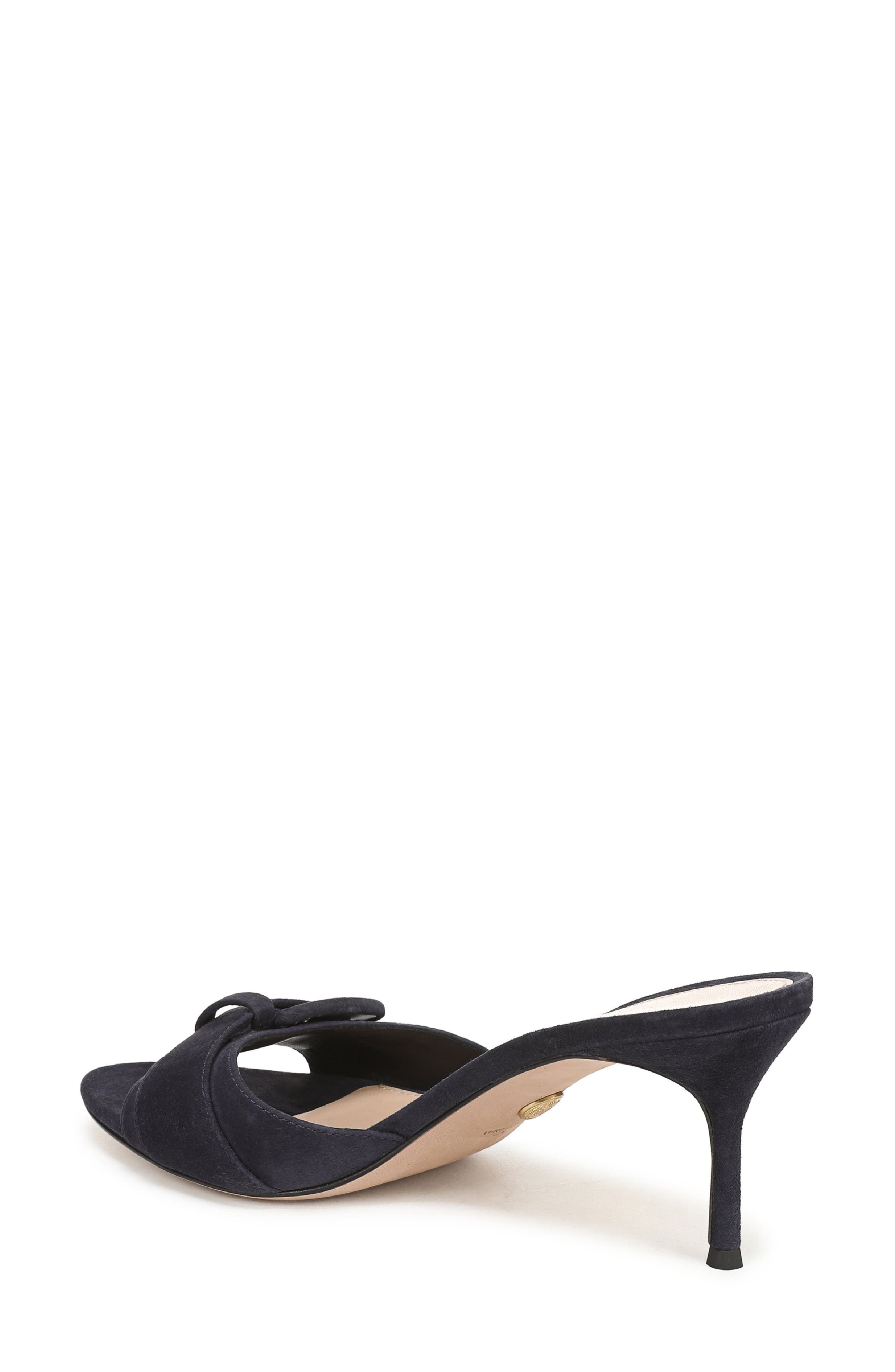 Tia Buckle Slide Sandal, Alternate, color, NAVY SUEDE