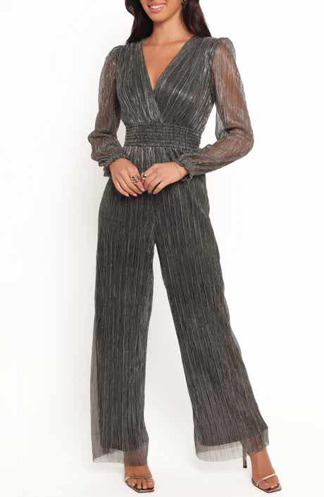 Petal & Pup Mossie Metallic Plissé Jumpsuit
