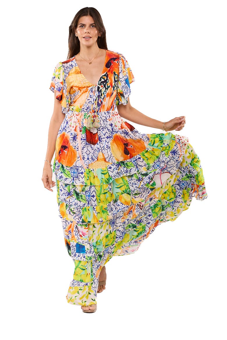 Floral Maxi Dress, Alternate, color, GREEN