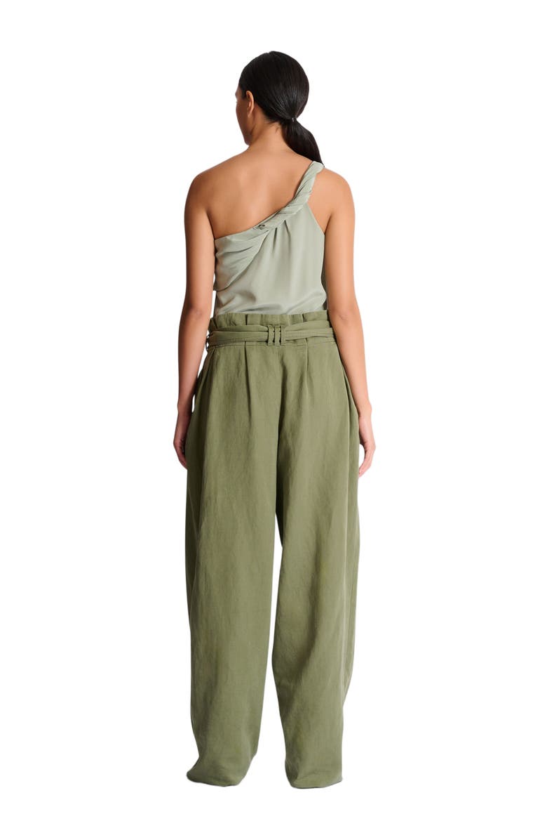 Balmain Twill high-waisted trousers, Alternate, color, Green