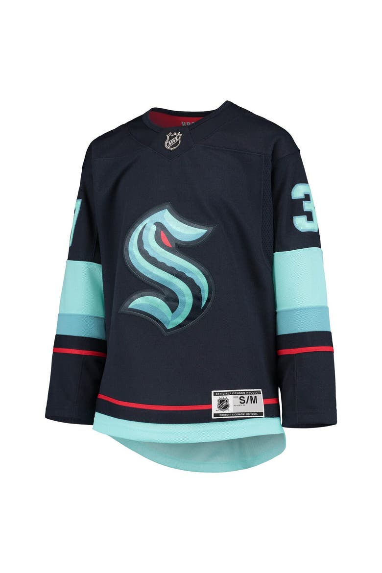 Youth Yanni Gourde Deep Sea Blue Seattle Kraken Home Premier Player Jersey, Alternate, color, Navy