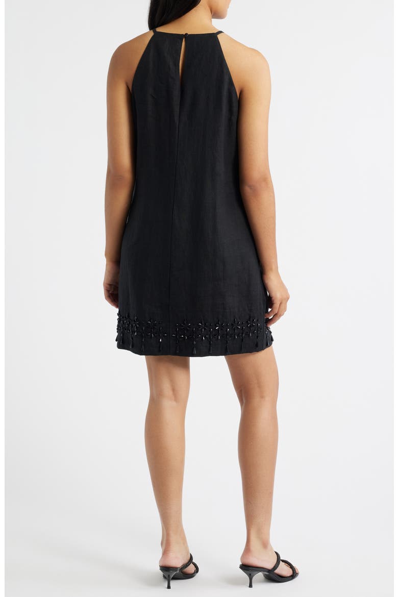 Two Palms Beaded Sleeveless Dress, Alternate, color, BLACK