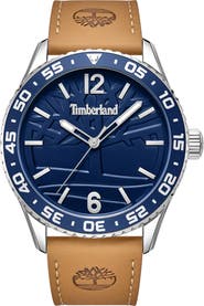 Timberland Classic Sport Quartz Leather Strap Watch, 44mm