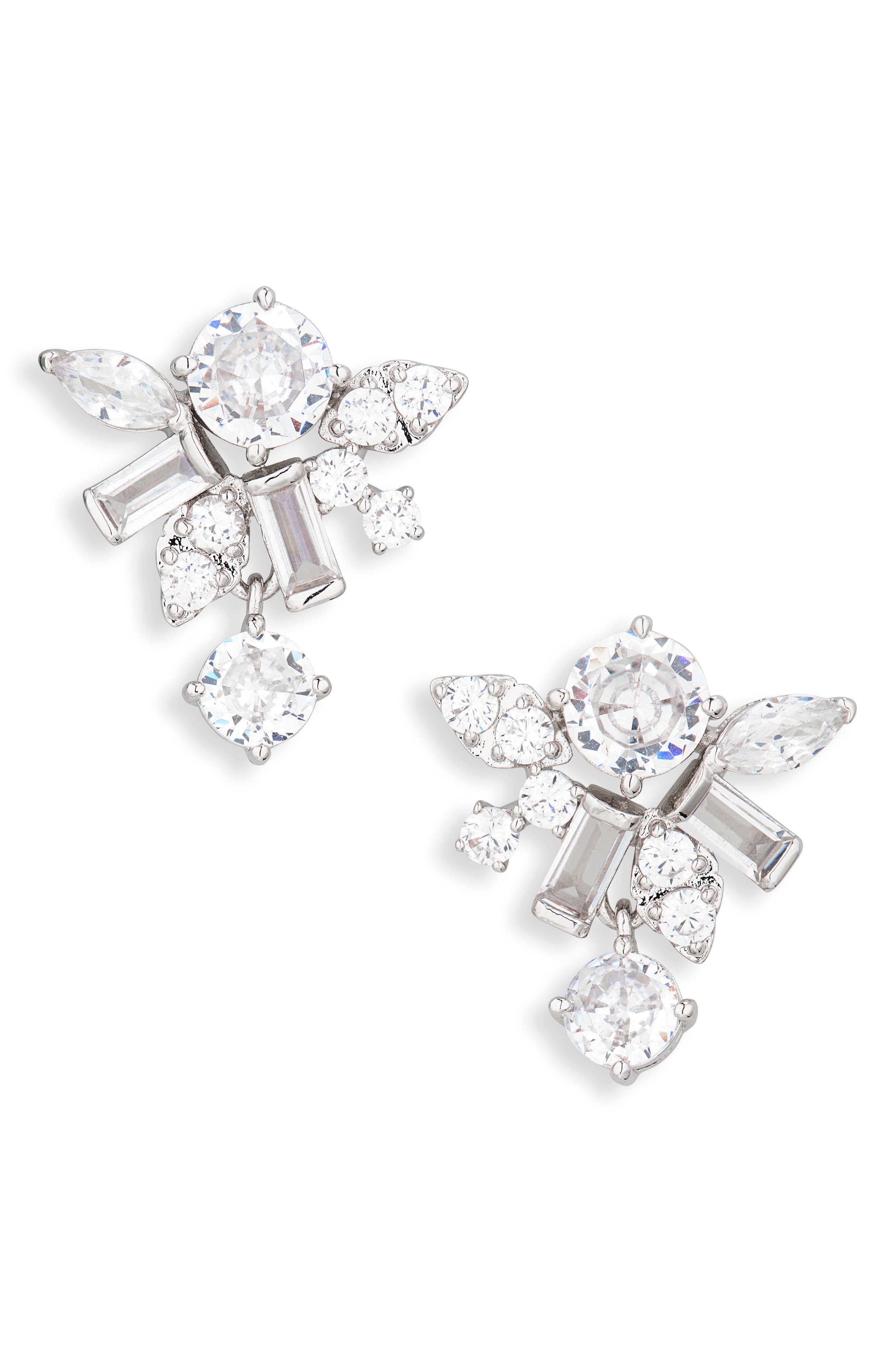 Nadri Small Cubic Zirconia Cluster Stud Earrings
