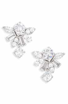 Nadri Small Cubic Zirconia Cluster Stud Earrings