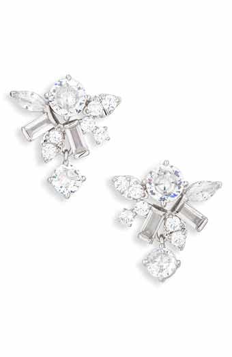 Nadri Small Cubic Zirconia Cluster Stud Earrings