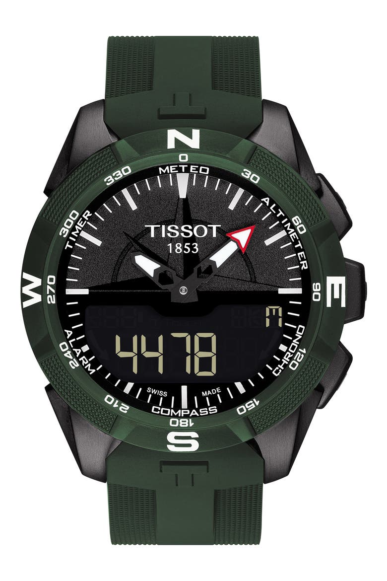 T-Touch Expert Solar Multifunction Smartwatch, 45mm, Main, color, GREEN/ BLACK