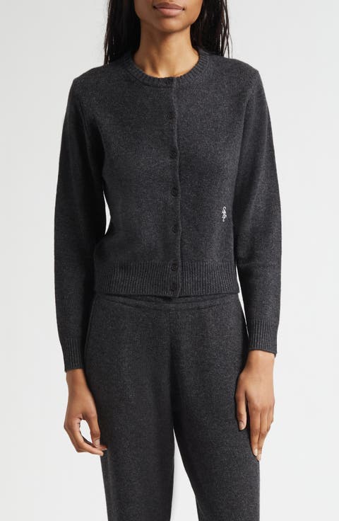 SRC Monogram Crop Cashmere & Wool Cardigan