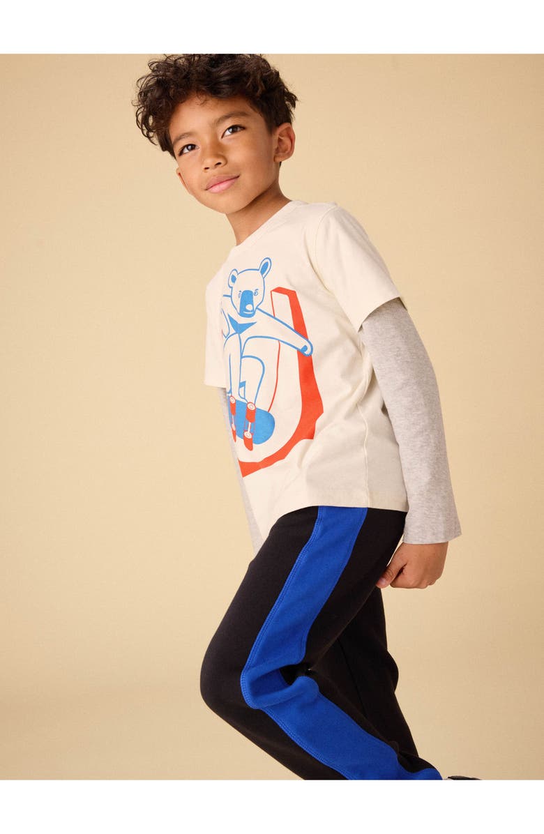 Tea Collection Colorblock Stripe-Out Joggers, Alternate, color, Jet Black