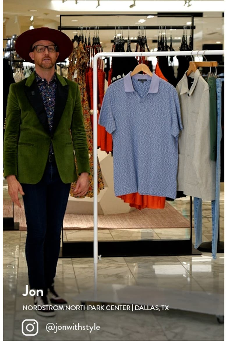 Robert Barakett Dolemite Space Dye Jacquard Johnny Collar Polo (Men ...