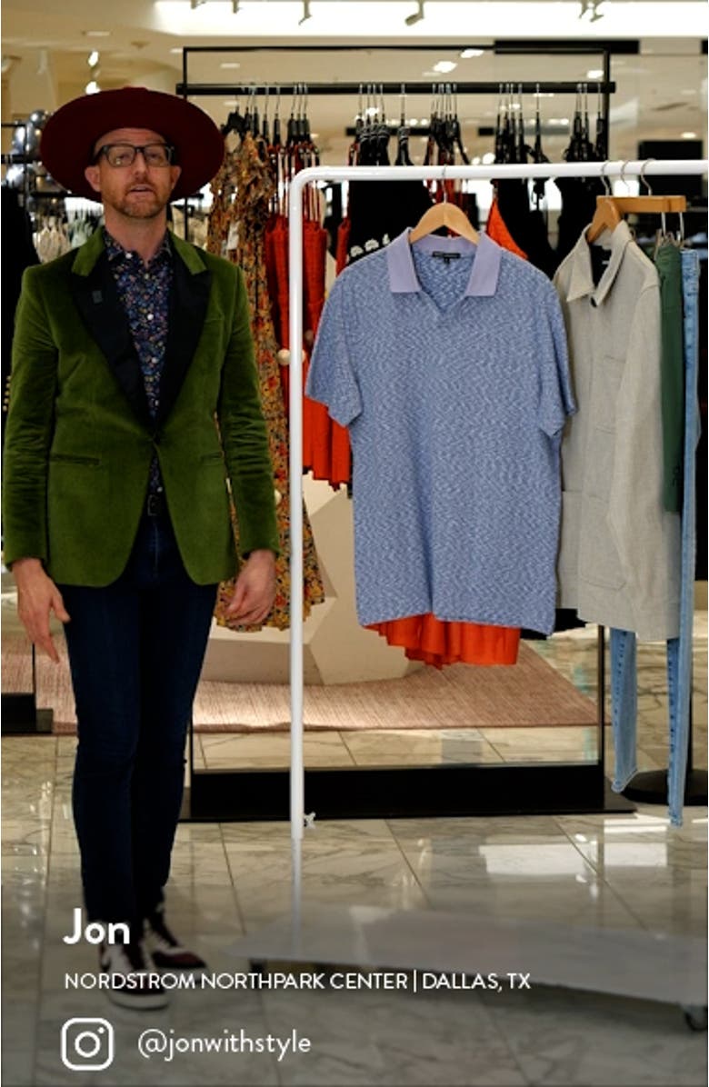 Dolemite Space Dye Jacquard Johnny Collar Polo, sales video thumbnail