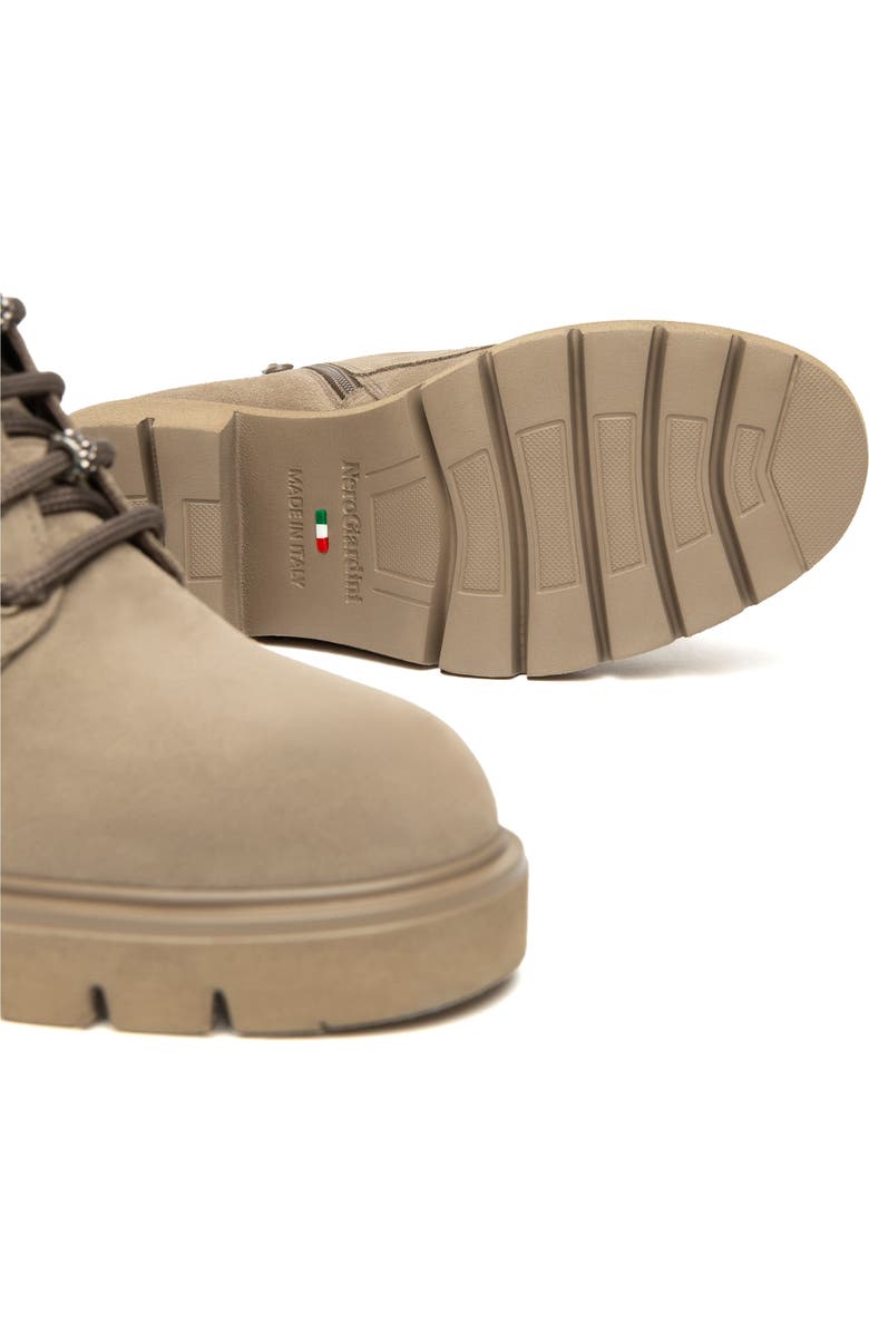 NeroGiardini Charm Combat Boot, Alternate, color, Taupe