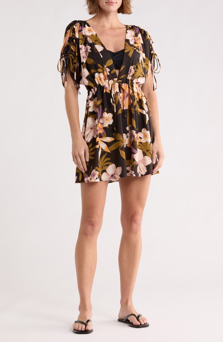 Maaji Mousse Cover-Up Caftan, Main, color, Black