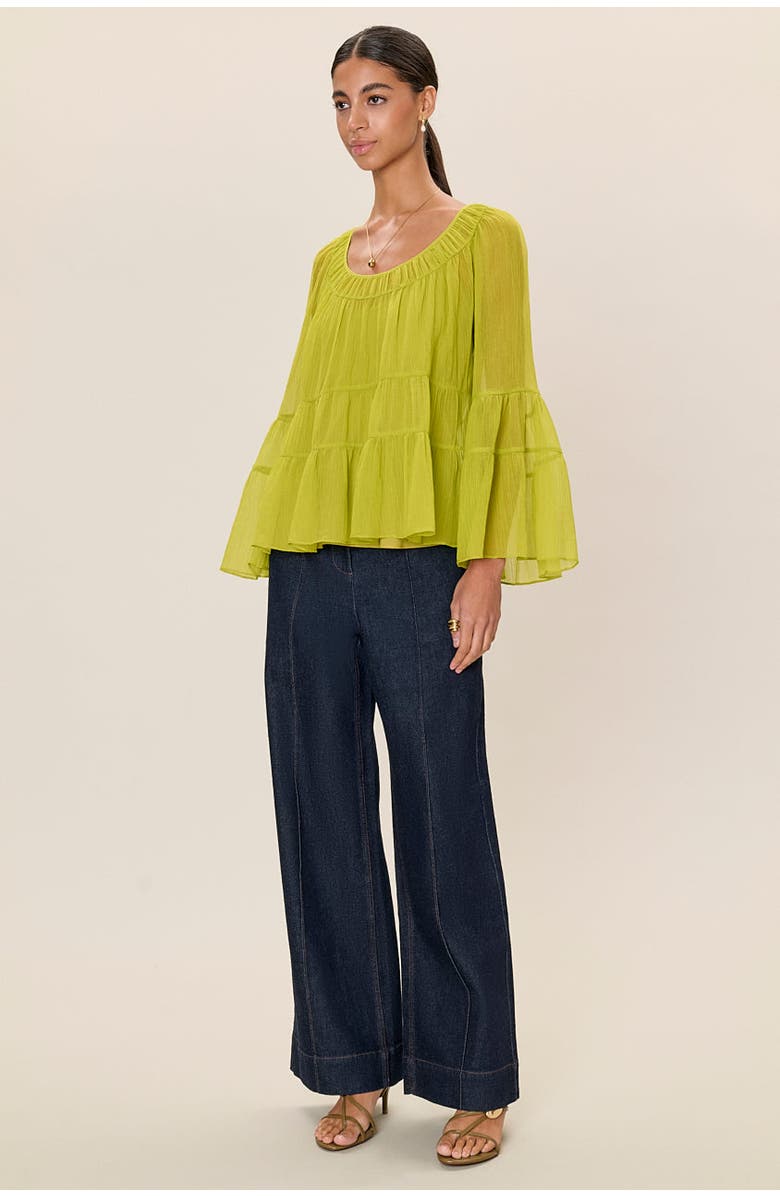 Rebecca Taylor Skye Blouse, Alternate, color, Pear Green