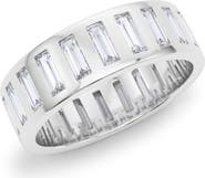 HauteCarat Men's Baguette Lab Created Diamond Eternity Band Ring