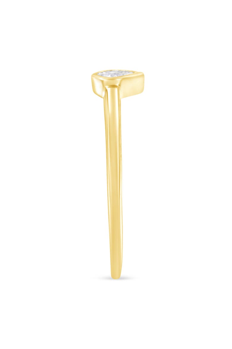 14K Yellow Gold Plated Silver 1/20 Cttw Diamond Teardrop Pear-Shaped Ring, Alternate, color, Yellow Gold over Silver