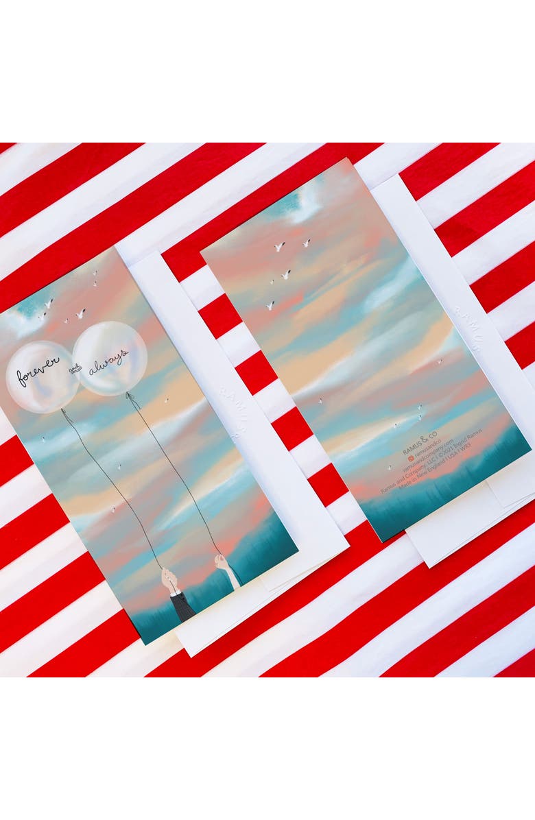 Ramus & Co 2ct Forever and Always Balloons Long Greeting Card Pack, Alternate, color, Multi-Pack