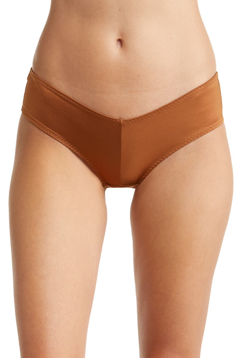 Satin Hipster Briefs, Main, color, BRONZE