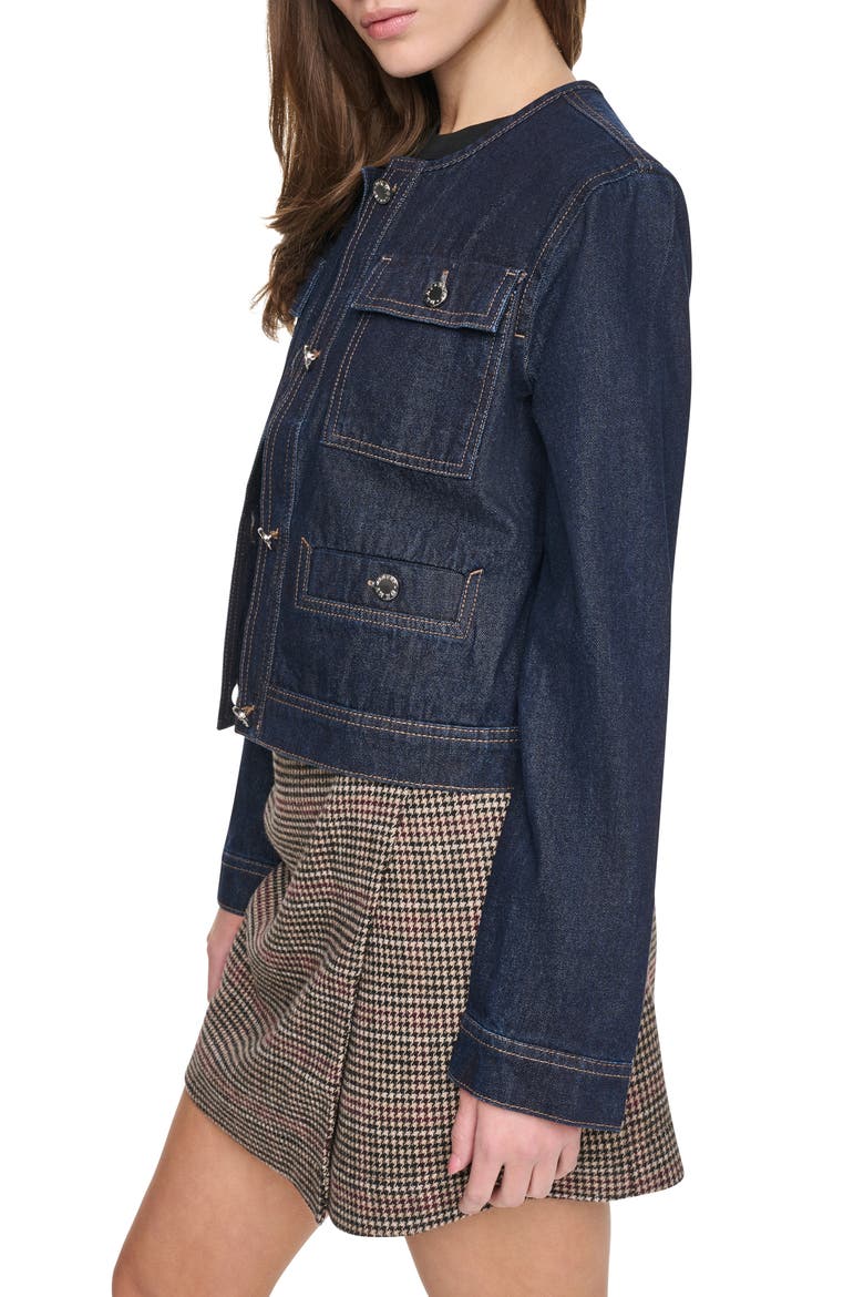 Mixed Media Denim Jacket, Alternate, color, FEARLESS/ HOUNDSTOOTH
