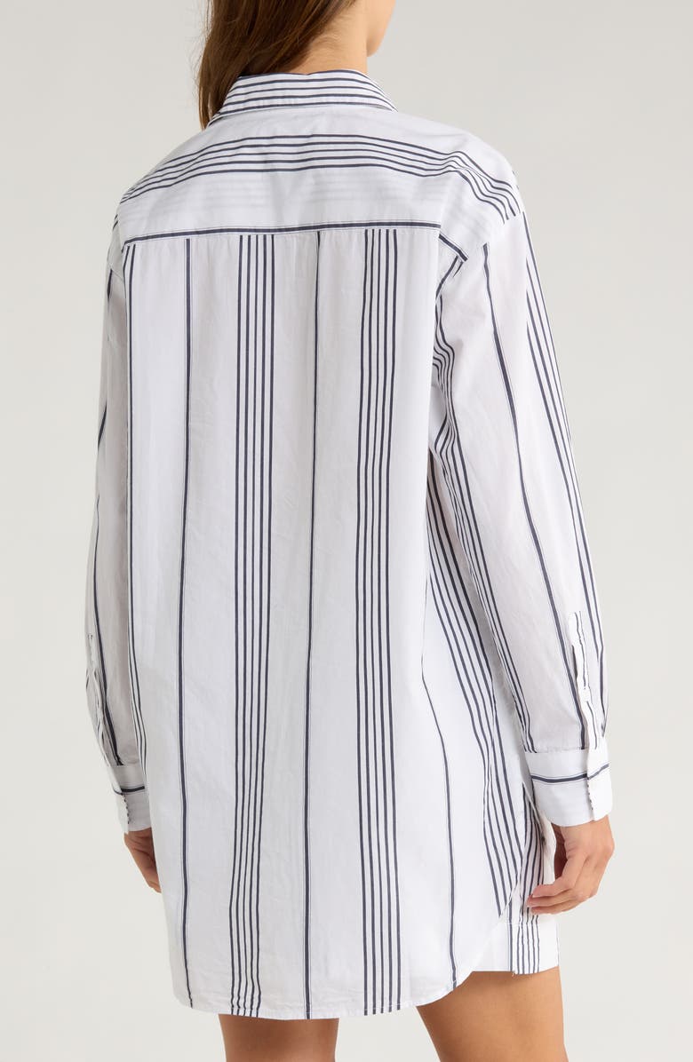 Nordstrom Oversize Stripe Cotton Short Pajamas, Alternate, color, White- Navy Danielle Stripe