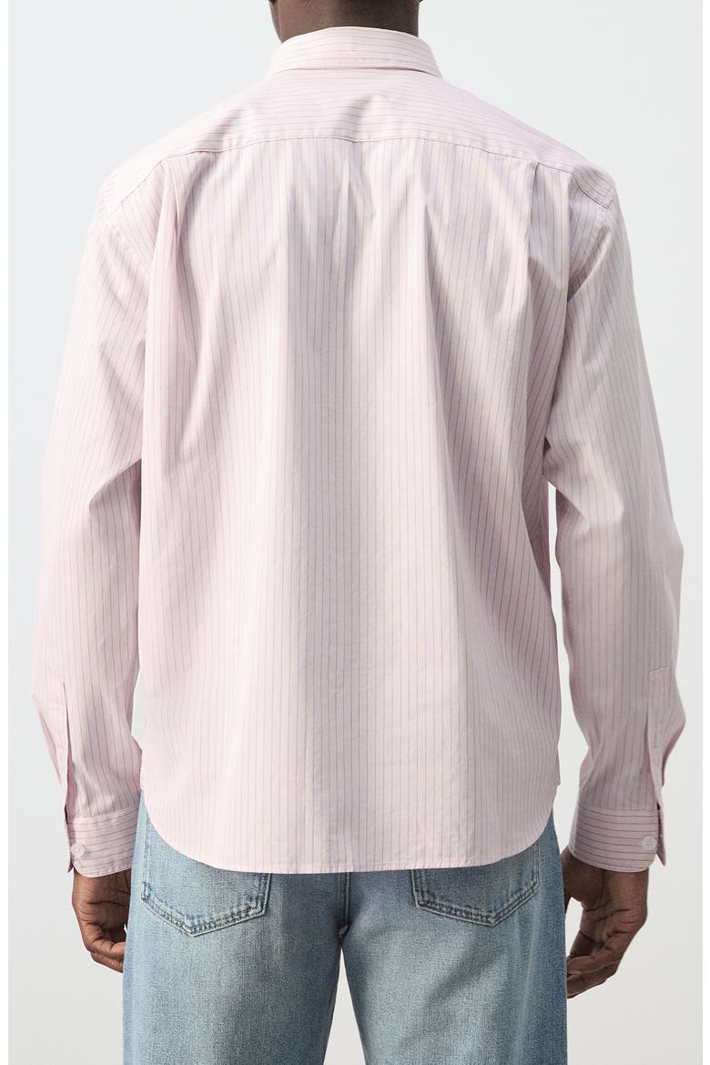 Relaxed Fit Stripe Cotton Button-Up Shirt, Alternate, color, PASTEL PINK