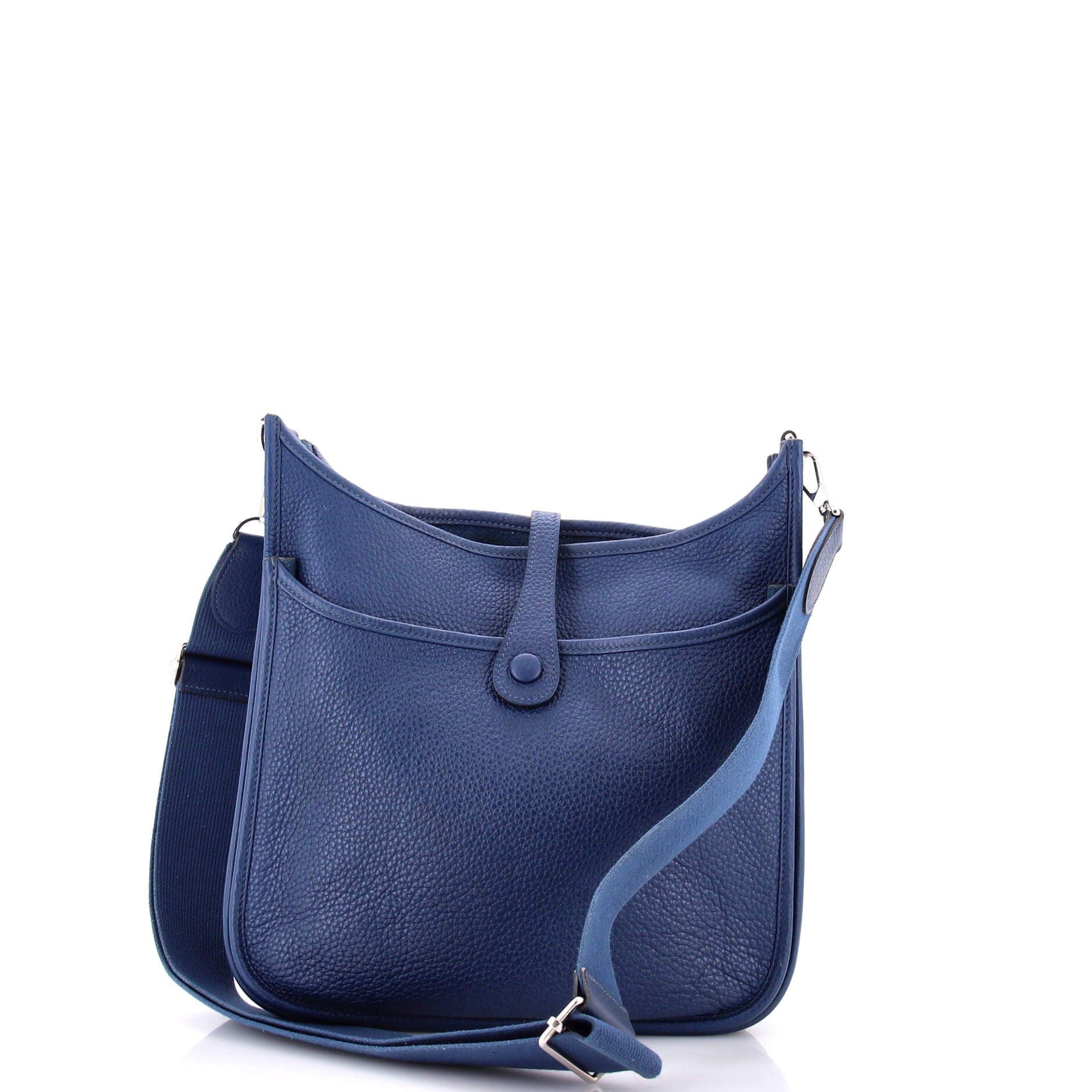 Pre-Owned Hermes Evelyne Bag Gen III Clemence PM, Alternate, color, Deep Blue